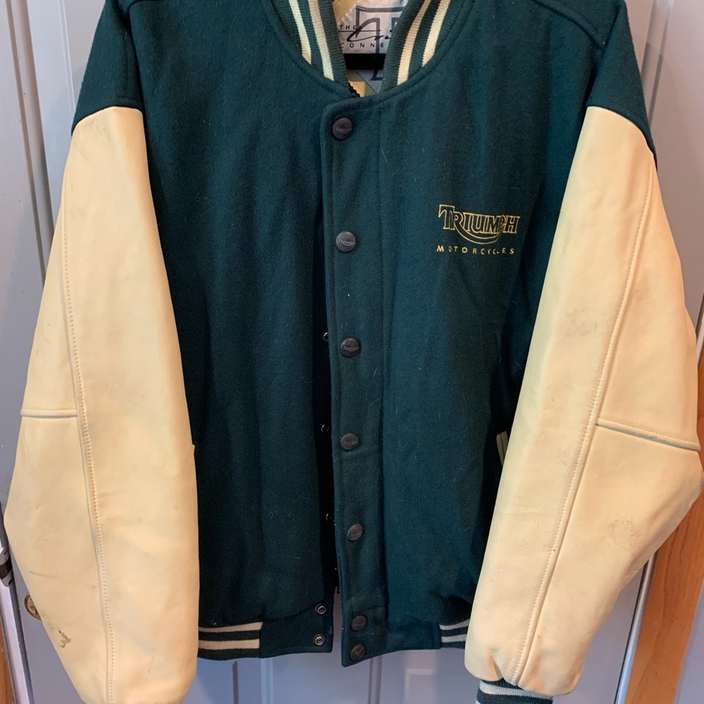 Wool Triumph motorcycle letterman’s jacket